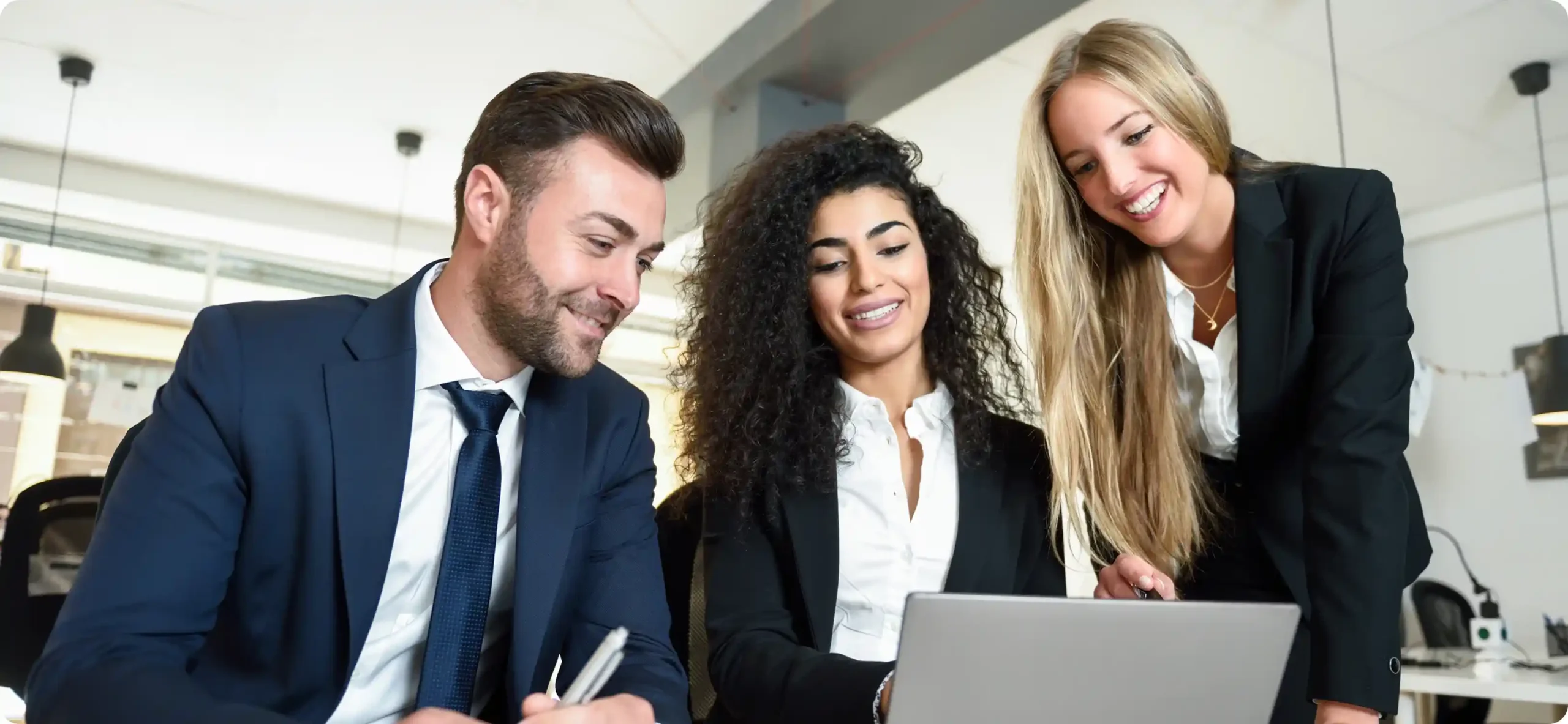 Merchant services professionals working together