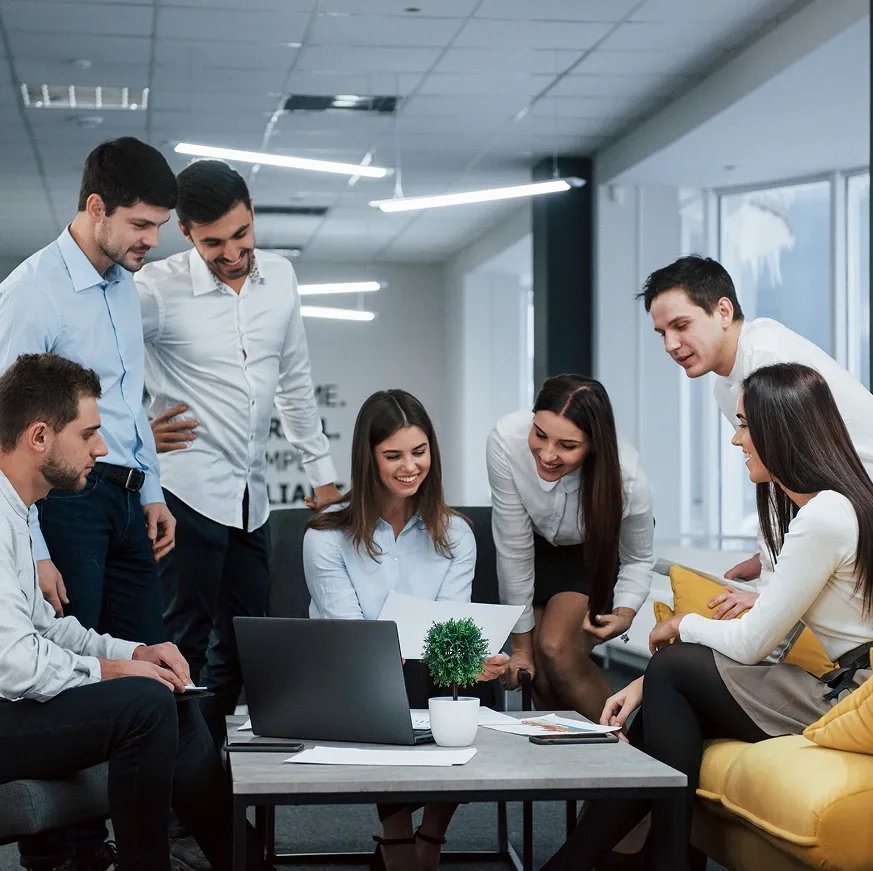 Business team collaborating in an office